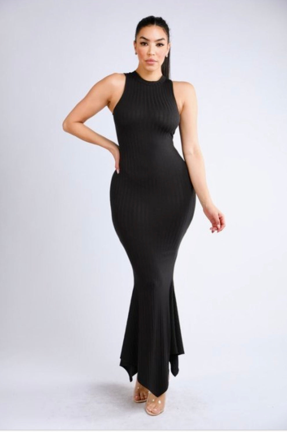 ribbed tank maxi dress