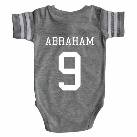 Custom Football Jersey Baby Bodysuit 