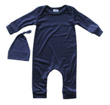 Silky Long Sleeve Baby Romper with Matching Hat-Boys, Girls, Gender Neutral
