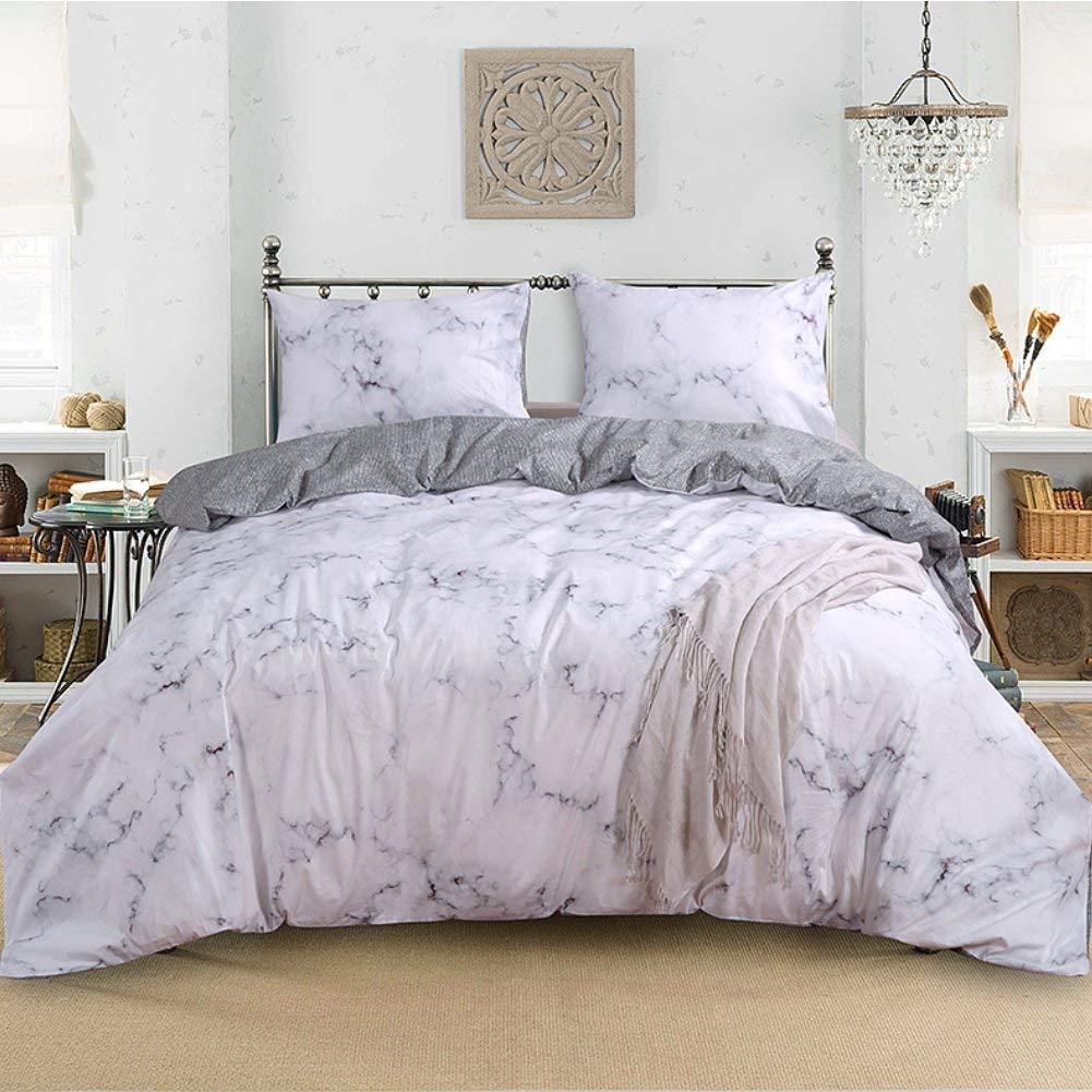 Marble Duvet Cover Set Cotton White Duvet Cover Queen King