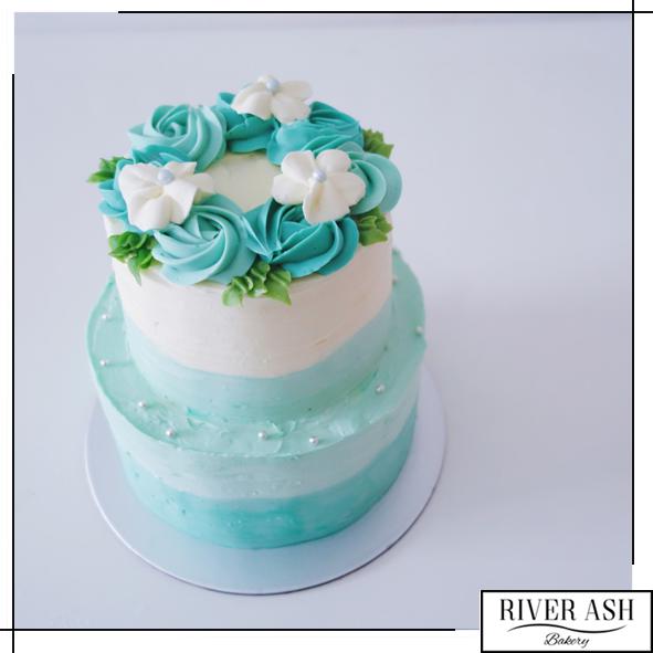 2D Floral Wreath Cake - Floral/Flower Cakes Singapore - River Ash Bakery