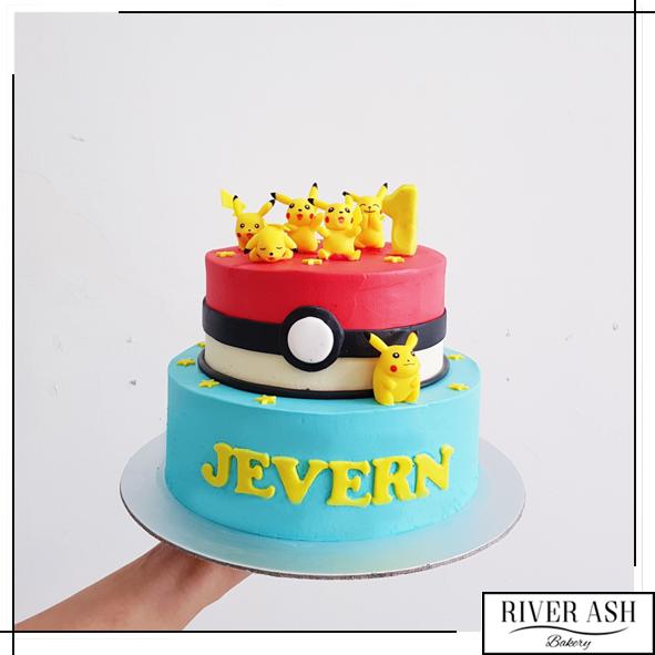 Poke Pikachu Cake birthday cake SG - River Ash Bakery