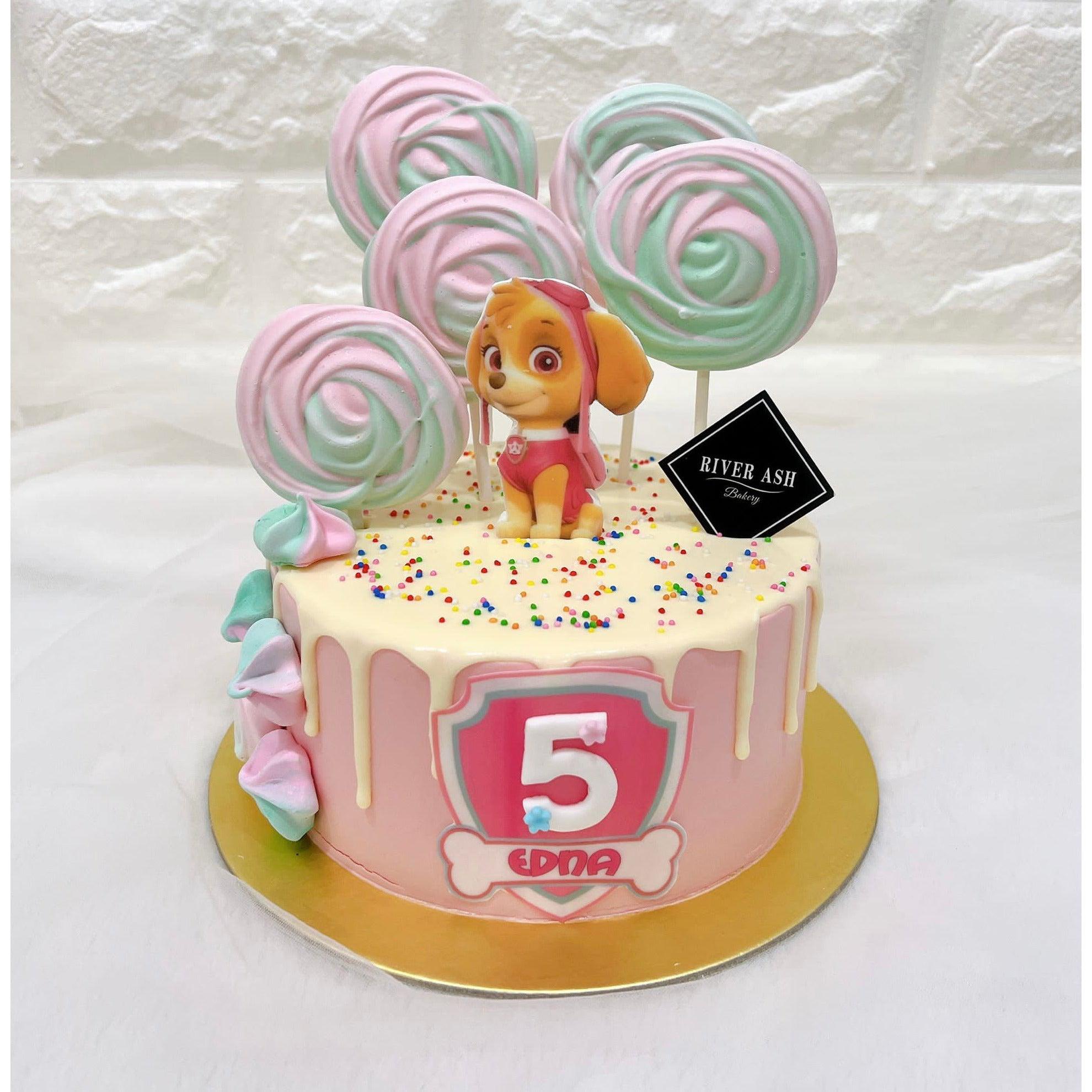 Skye Meringue Lollipop Cake Paw Patrol Skye Cake Singapore - River Ash  Bakery