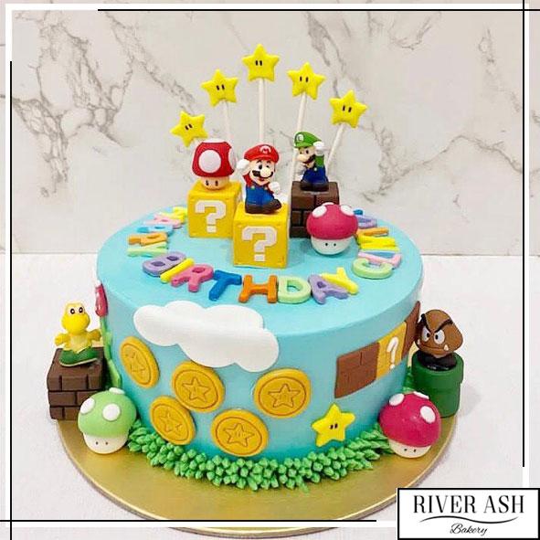 Mario Adventure cake singapore - River Ash Bakery
