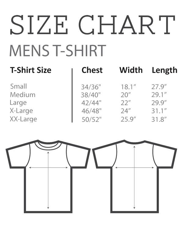 John Players T Shirt Size Chart