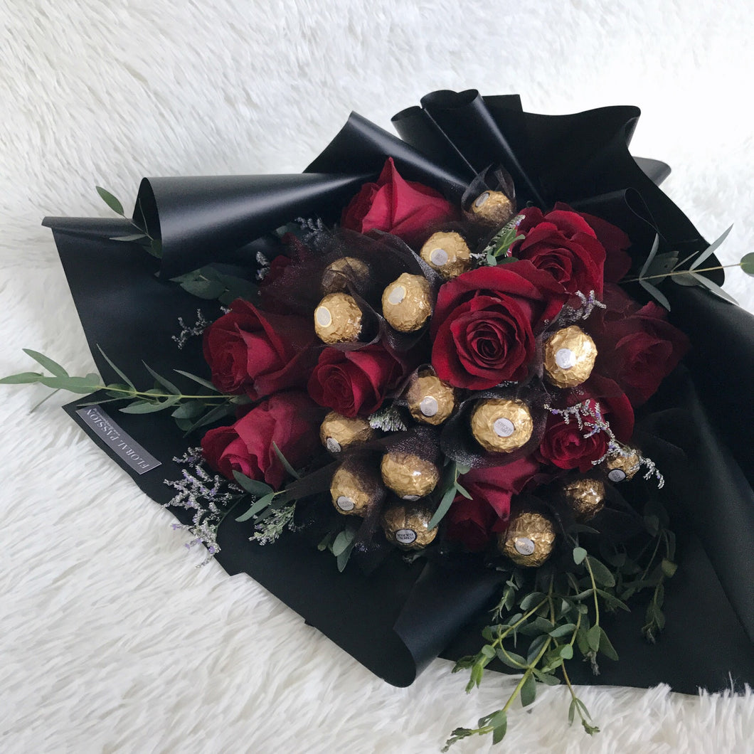 My Valentine - Ferrero Rocher Rose Bouquet - Floral Passion SG