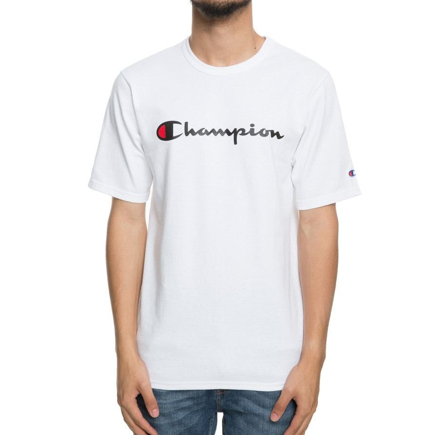 champion script white t shirt