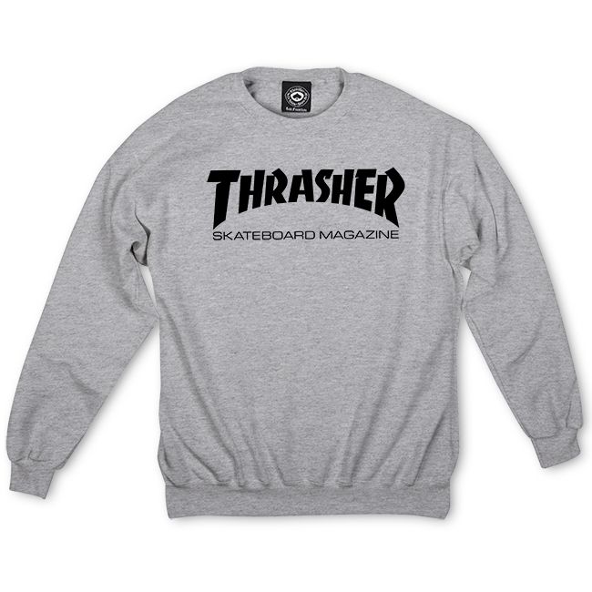 thrasher sweater grey