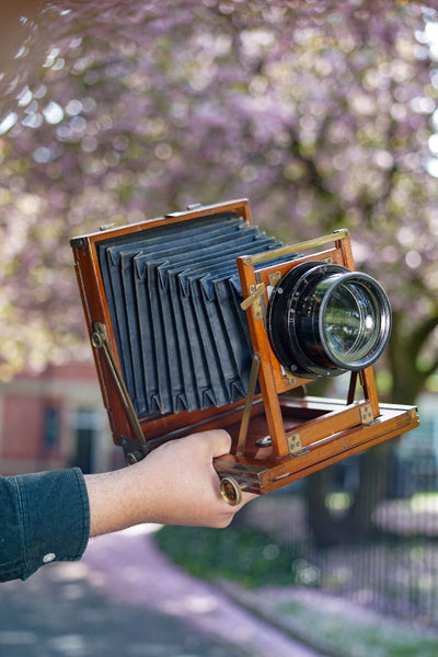 The Adam's and Co. Half Plate camera with the 8" f/2.9 Dallmeyer Pentac.