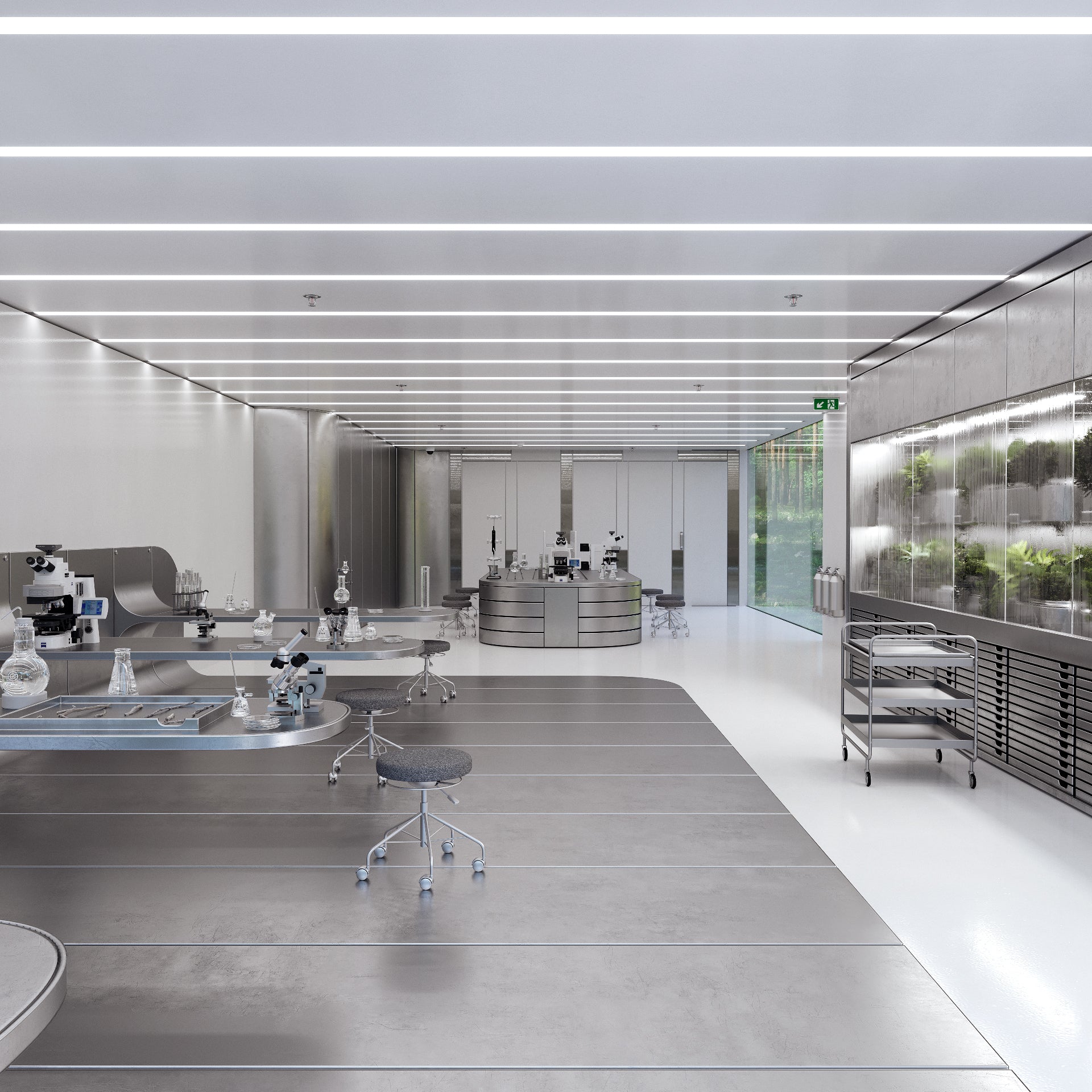 The NM-Laboratory-Realisitc interior 3d render-Perpective intérieure