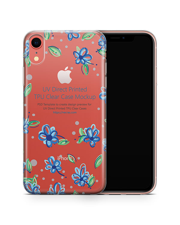 Download Apple iPhone XR UV TPU Clear Case Mockup 2018 - VecRas