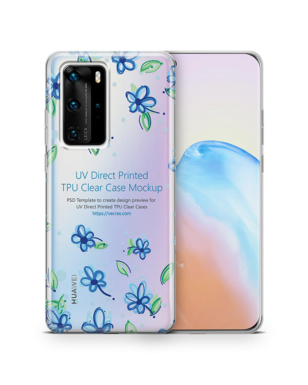 Huawei P40 Pro (2020) TPU Clear Case Mockup - VecRas