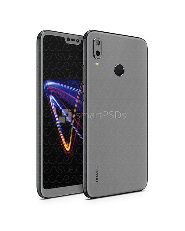 Download Huawei P20 Lite Vinyl Skin Design Mockup 2018 (Front-Back Angled) - VecRas