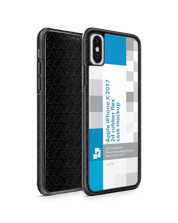 Download Apple Iphone X 2d Rubber Flex Mobile Case Design Mockup 2017 Front Ba Vecras