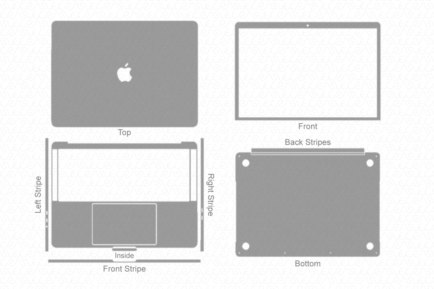 Download MacBook Pro 13" TouchBar (2018) Skin Template Cut File - VecRas