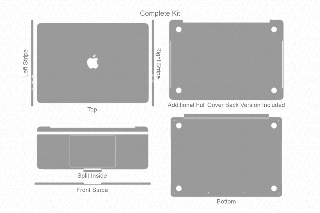 Download Apple MacBook Pro 13 Inch Touch Bar Vinyl Skin Vector Cut File Template 2017 - VecRas