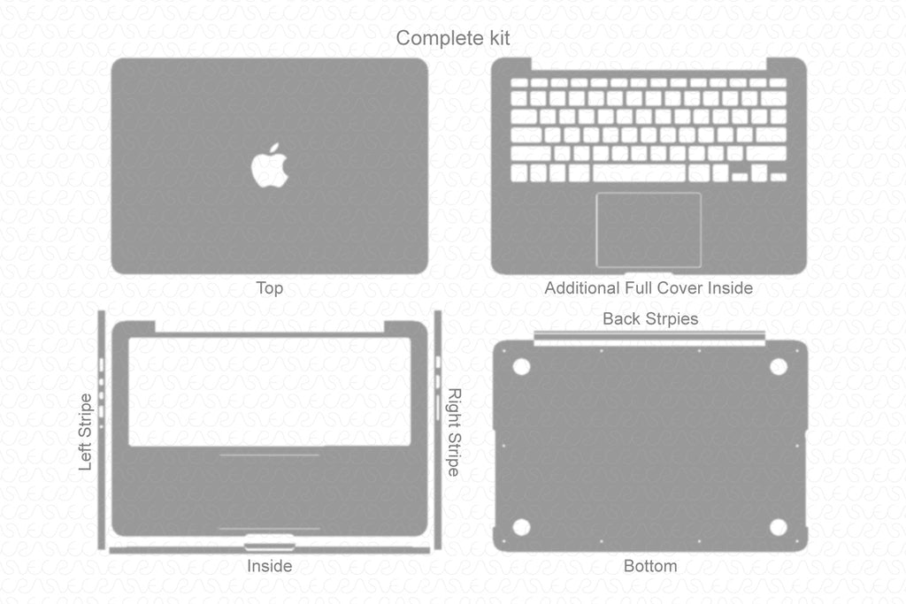 Apple MacBook Pro 13 Inch Retina Display Vinyl Skin Vector Cut File