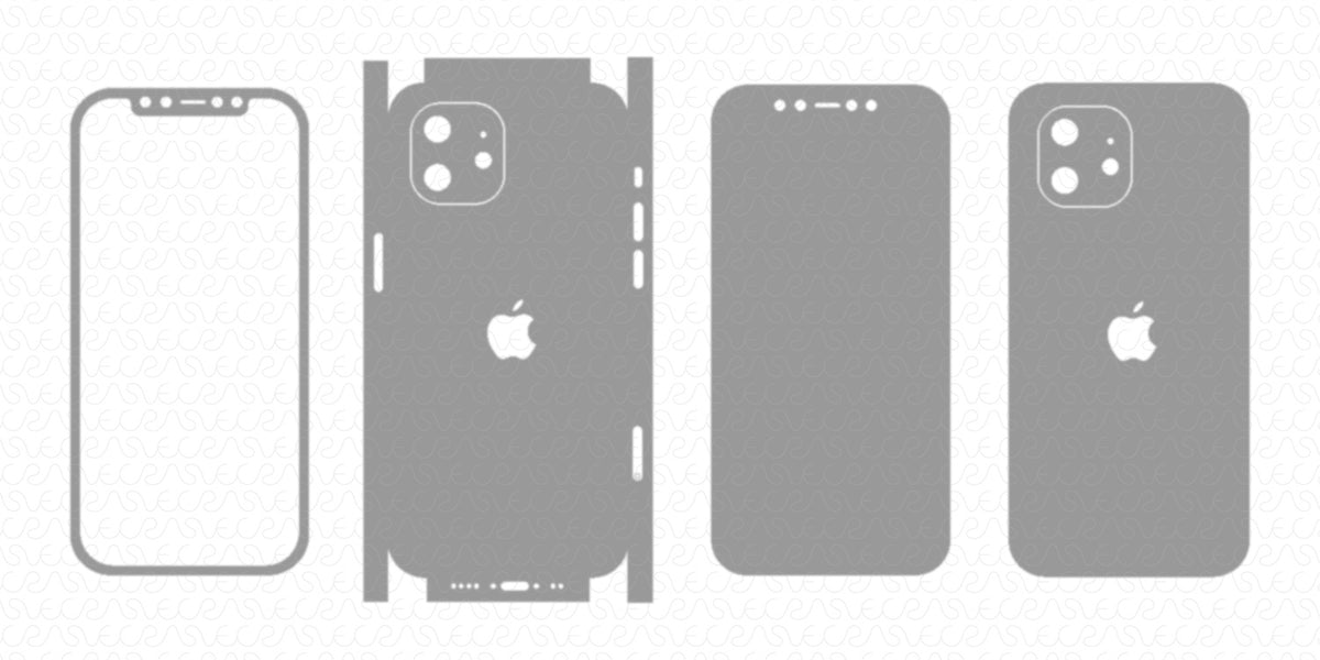 iPhone 12 Mini (2020) Skin CutFile Vector Template Full Wrap SVG — VecRas