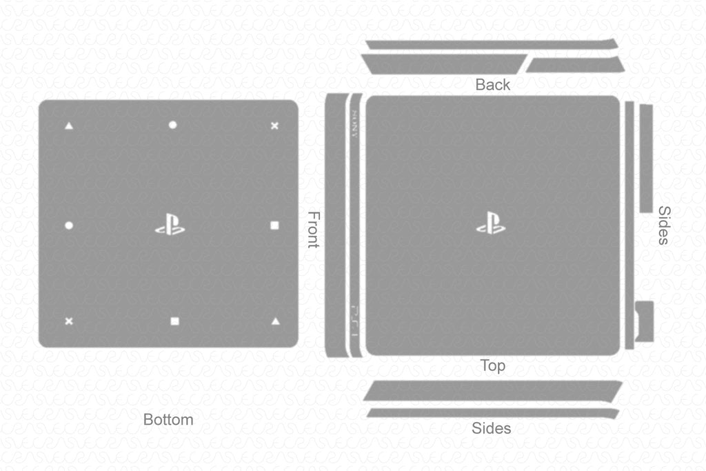 Sony PS4 Slim Gaming Console (2016) Vector Cut File Template - VecRas
