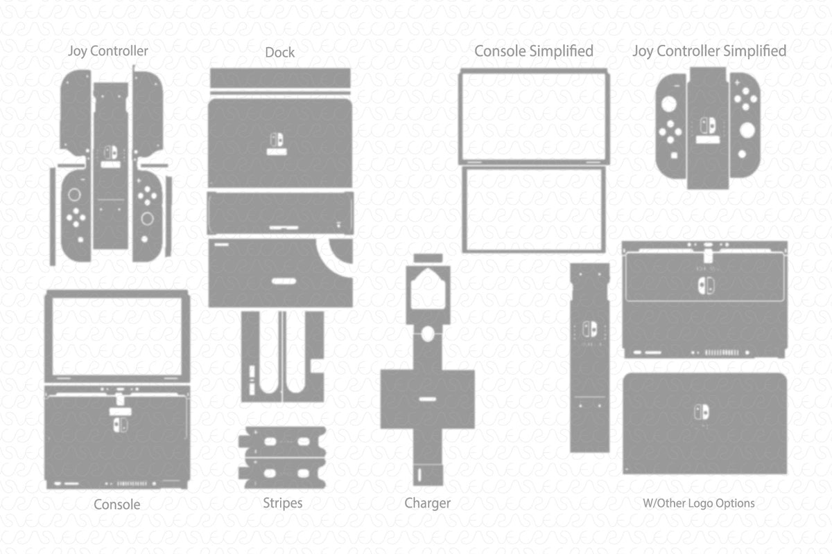 Most Precise Nintendo Switch OLED Skin CutFile Vector Template Full