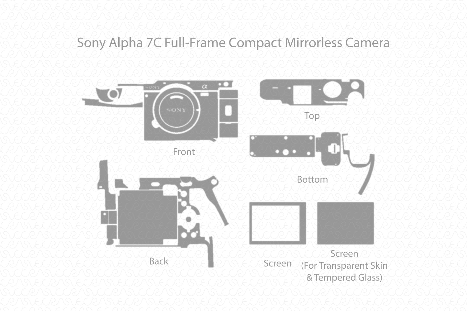Sony A7C Mirrorless Camera & Lens Skin Template Vector 2020