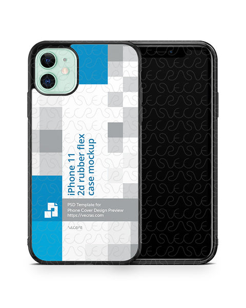 Download iPhone 11 (2019) 2d Rubber Flex Case Design Mockup - VecRas