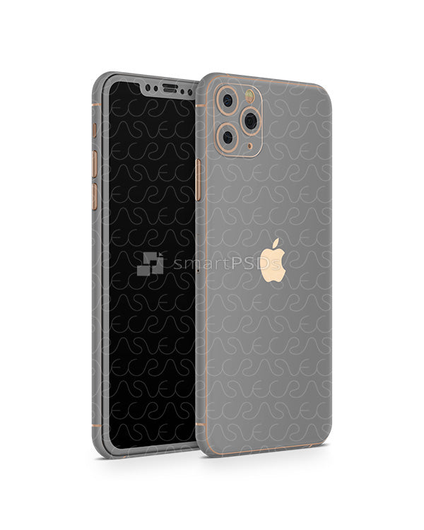 iPhone 11 Pro Max (2019) PSD Skin Mockup Template (Angled) - VecRas