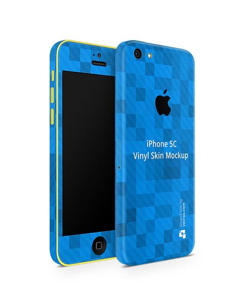 Download Apple iPhone 5C Vinyl Skin Design Mockup 2013 (Front-Back ...