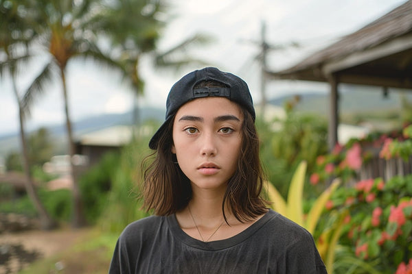 Non-binary androgynous individual with a masculine tomboy style, captured in a full body view. They exhibit a clean haircut and utilize chest binding to achieve a flattened chest appearance. Dressed in a black sports bra, their stance and expression radiate confidence, embodying a strong sense of self-assurance and identity.