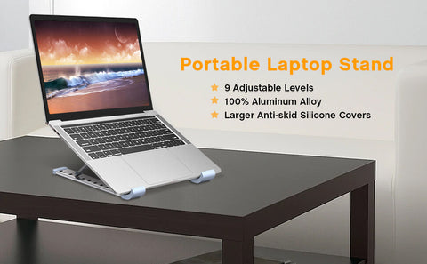 Teddith Laptop Stand 9 Angles Adjustable Aluminum Ergonomic Foldable Portable