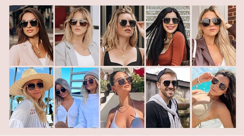 Retro Oversized Square Polarized Sunglasses Vintage Shades UV400 Classic Large Metal Sun Glasses for Women Men