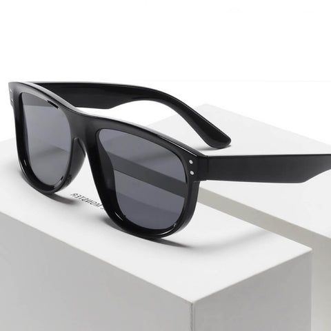 Reverse Sunglasses Square Frame Polarized Anti-Glare 100% UV Protection Concave Lens