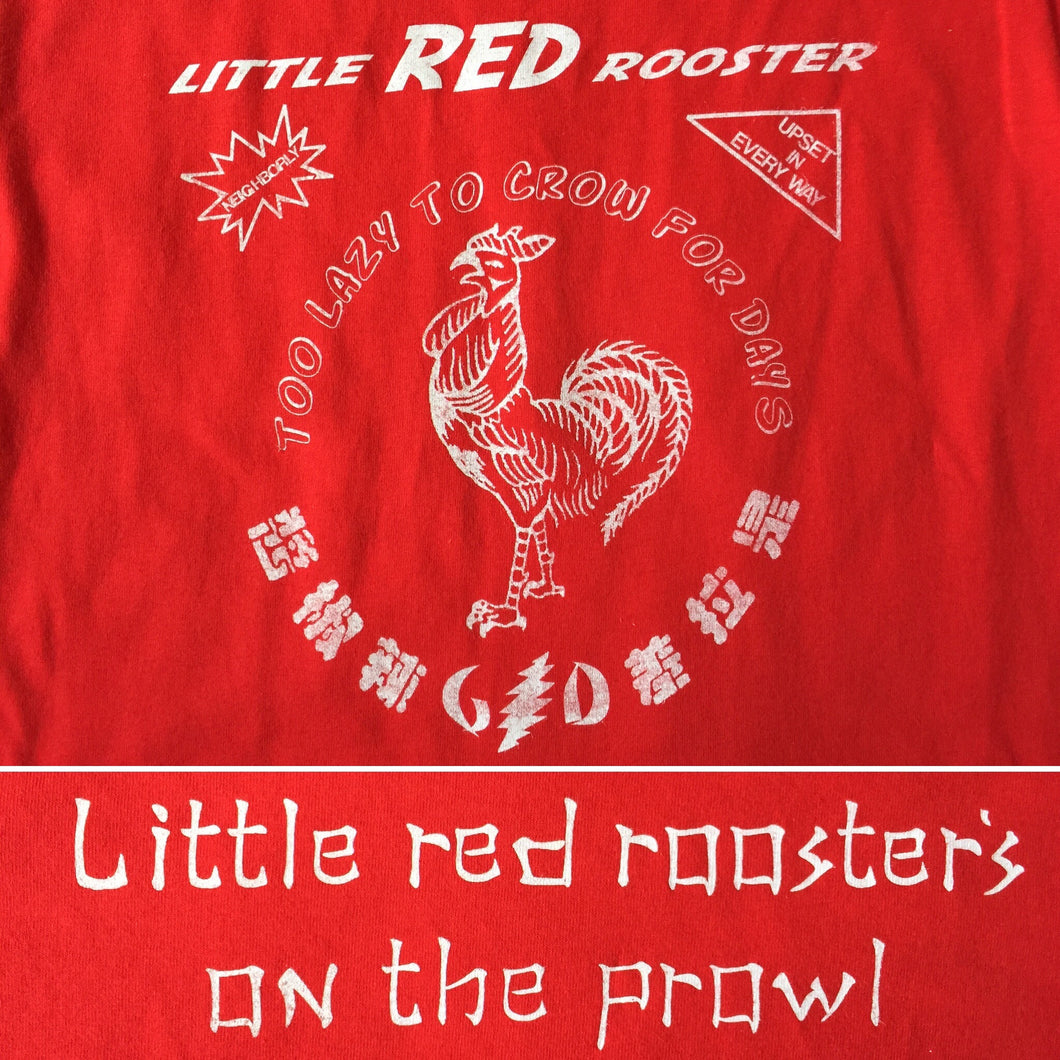 red rooster shirt