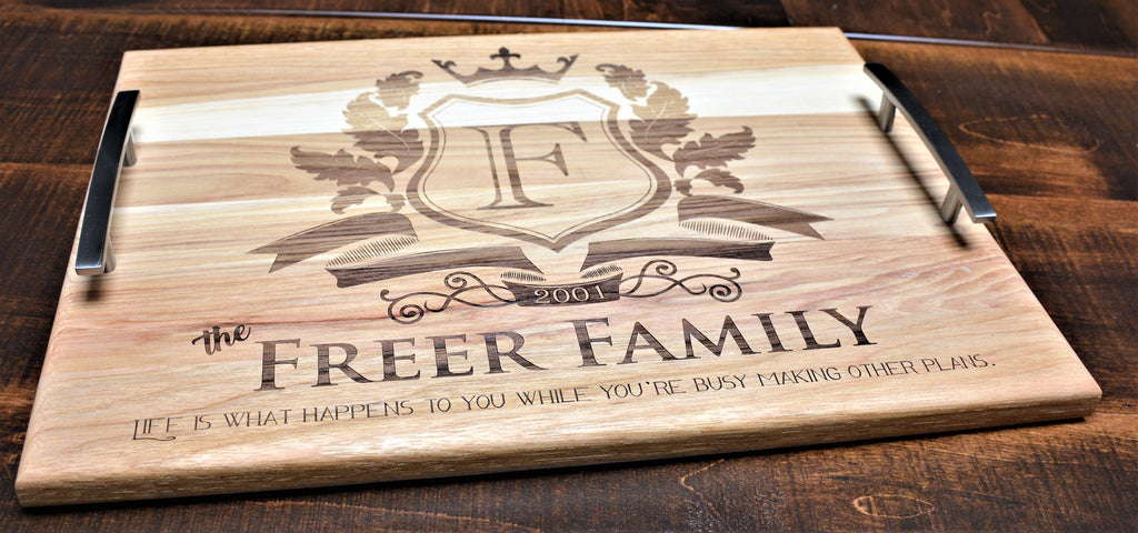 Personalized Wood Cutting Board/Serving Tray {Rectangle 17x11}