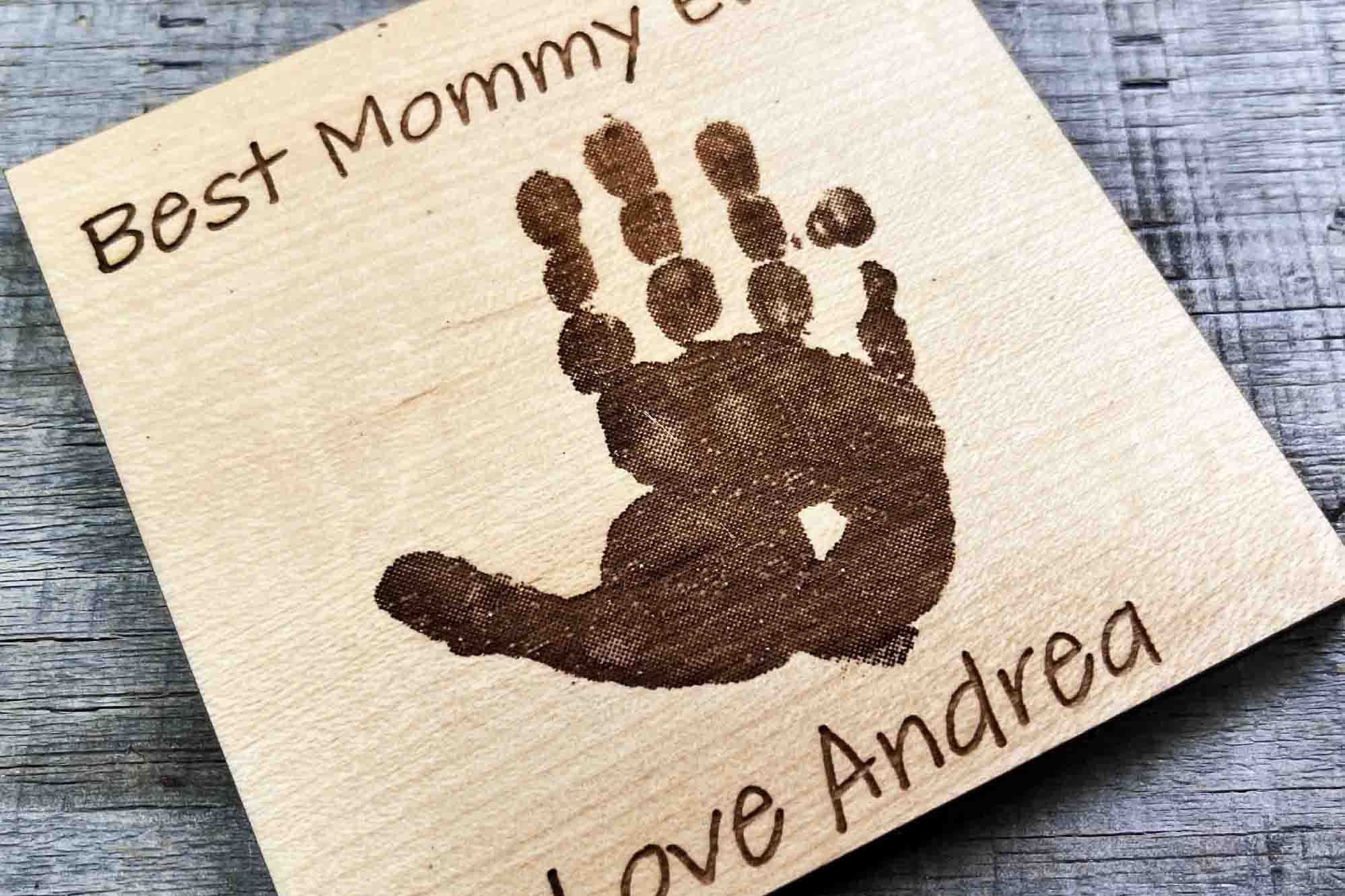 custom hand print coaster