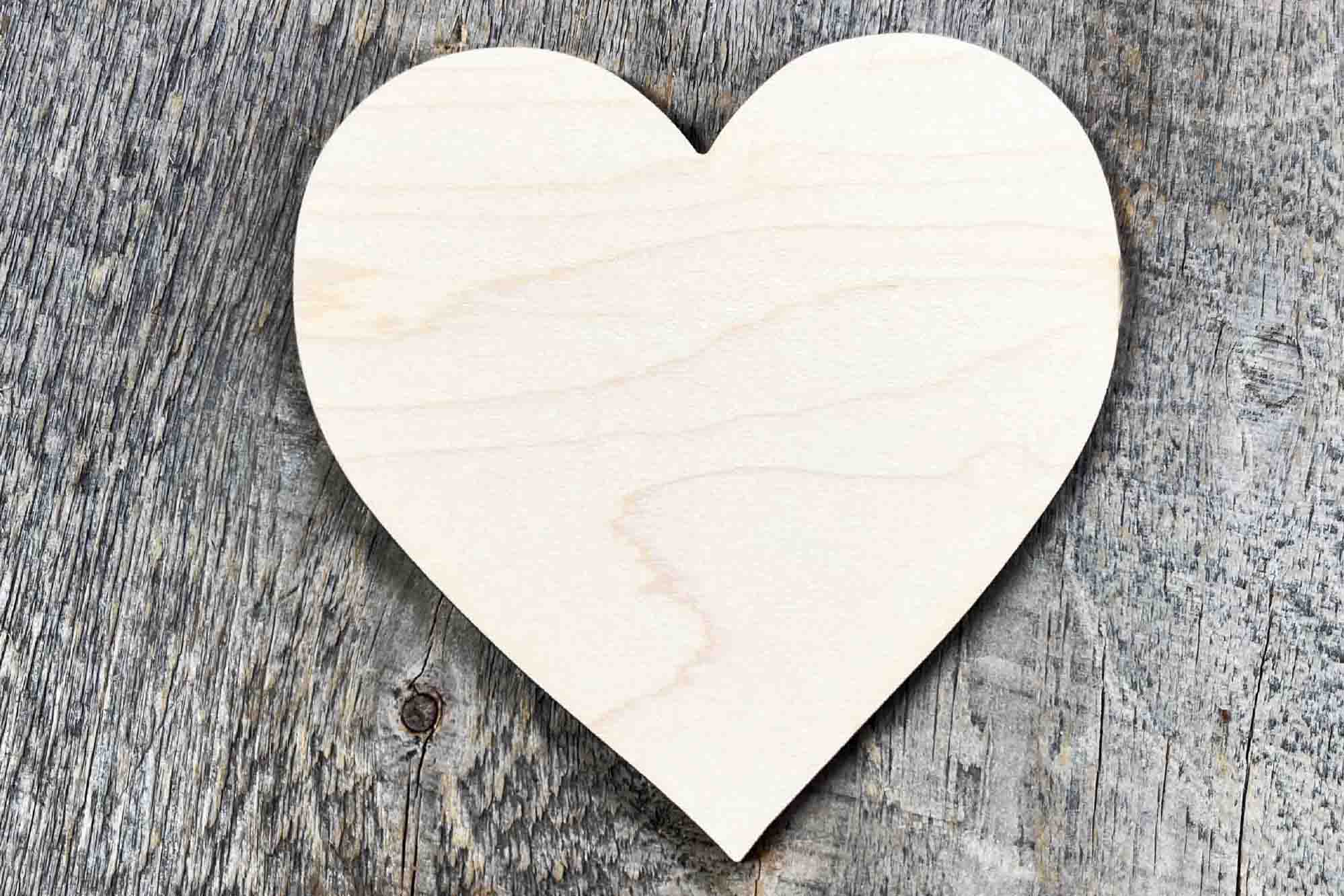 custom wooden heart blank