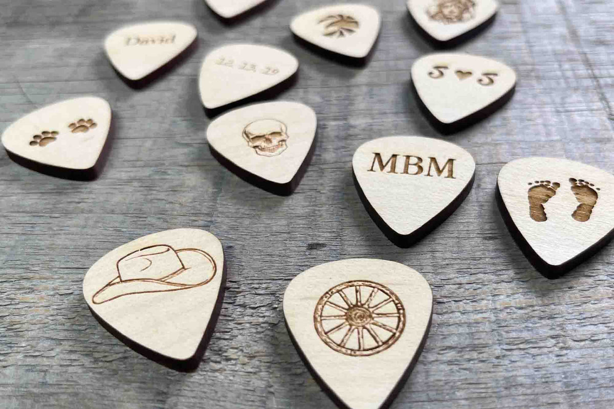 custom wooden guitar picks