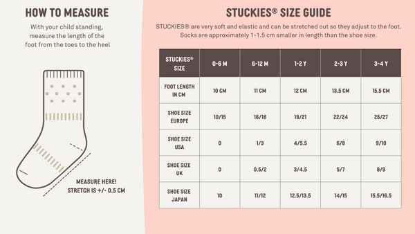 STUCKIES Size Chart