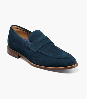 Florsheim Mens Rucci Suede Penny Loafer Shoe-Navy - New York Man Suits
