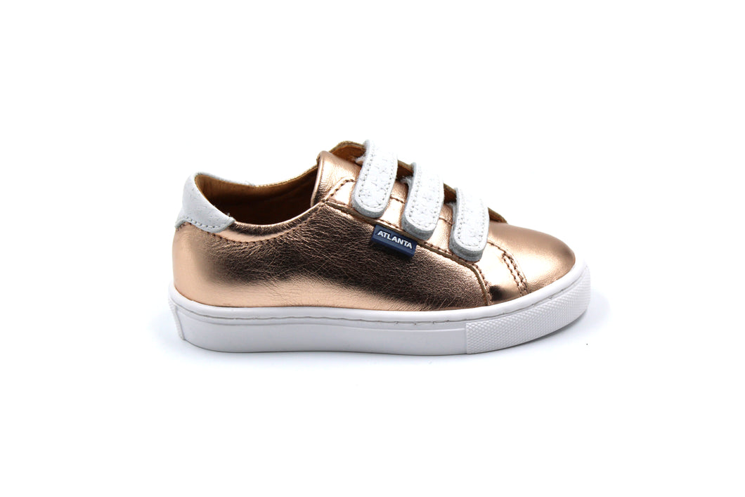 Atlanta Mocassin Rose Gold Velcro 