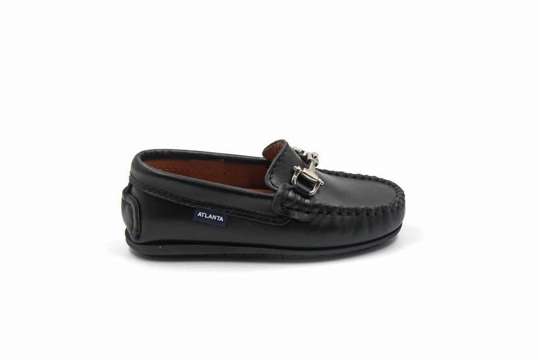 black buckle loafers