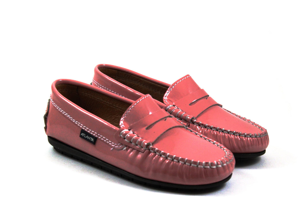 pink patent loafers