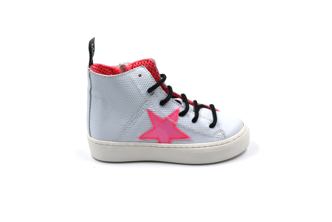 MAA White and Pink Star Girls High Top 