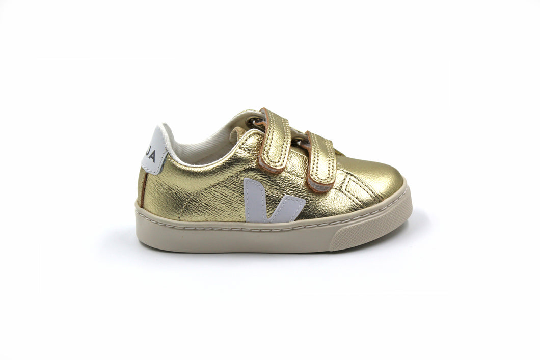 gold velcro sneakers