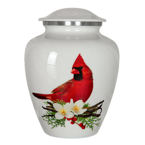 Peace and Harmony Red Cardinal Urn