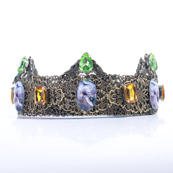 Soren Dino Crown Dinosaur Crown Rhinestones Crown Olenagrin