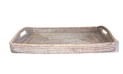 Large Rattan Rectangular Tray Waterleaf Home