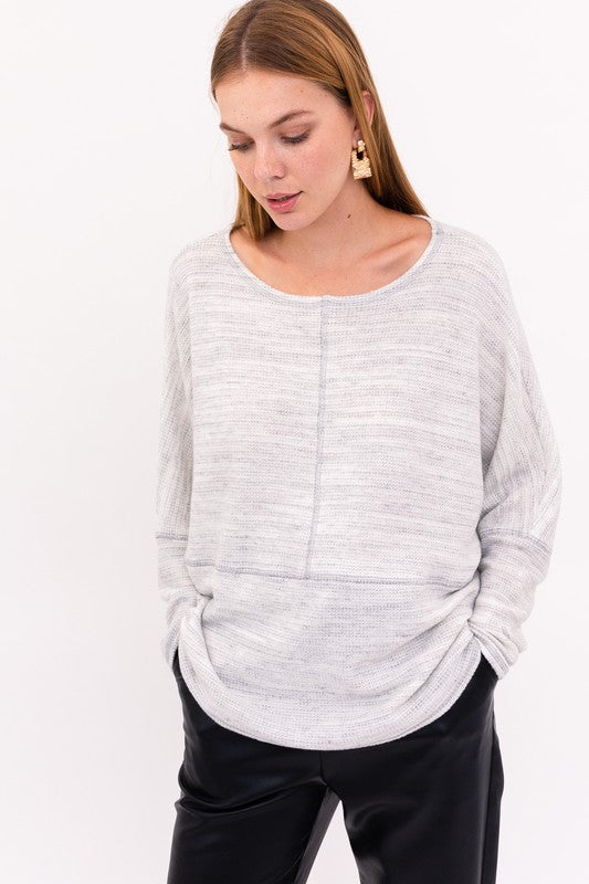 Long Sleeve Reversed Stitch Brushed Top