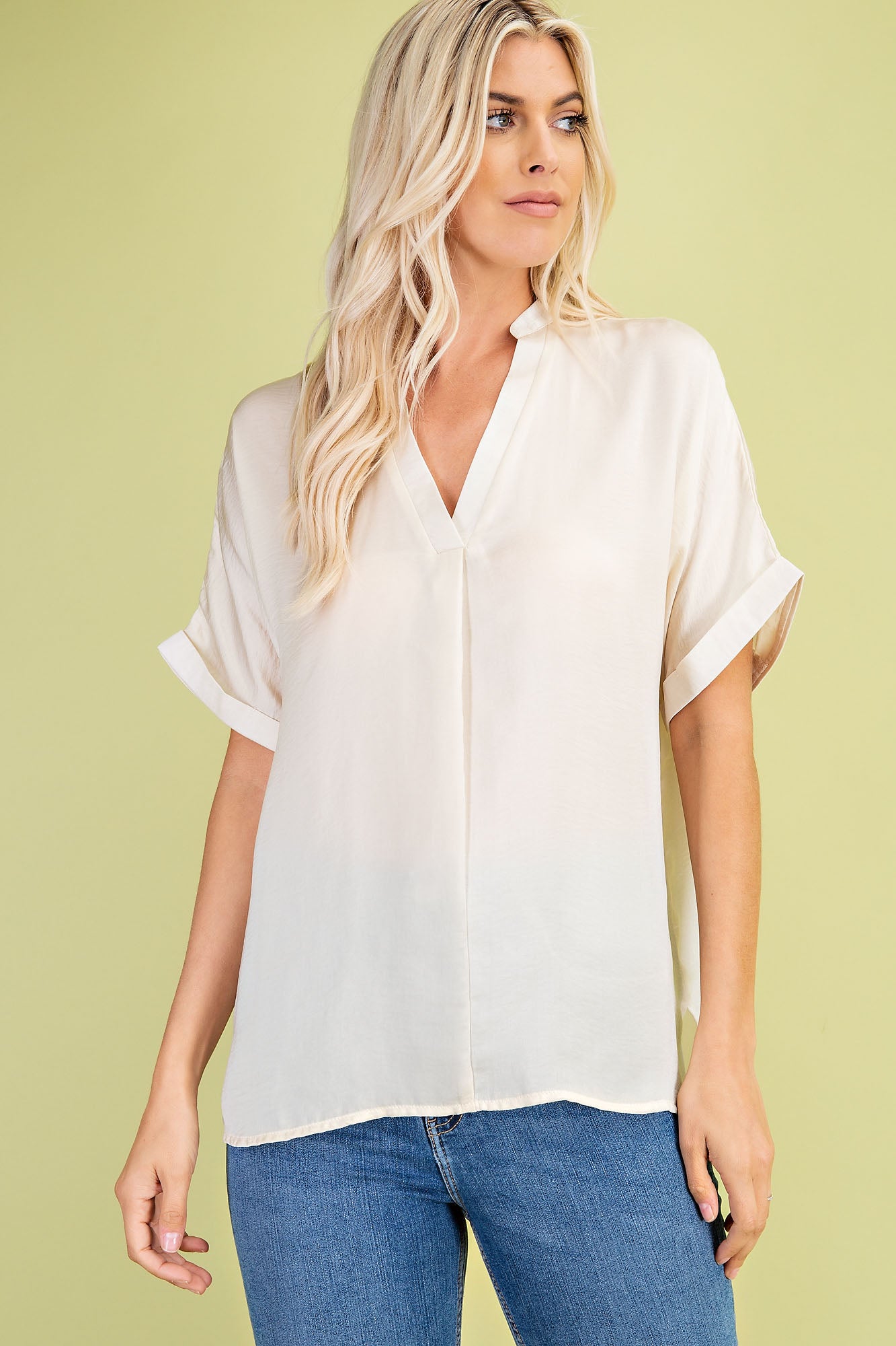 Split Neck Dolman Sleeve Top