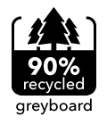 90% recycled greyboard